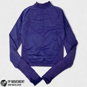FP MOVEMENT GOOD KARMA HIGH-NECK LAYER TOP IN VIOLET, REGAL VIOELT BLUE-PURPLE